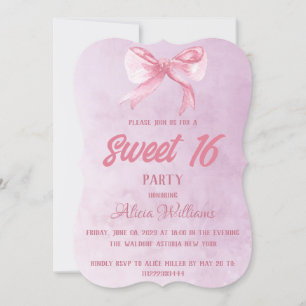 Invitation Sweet sixteen rose rose rose vif moderne 16 annive
