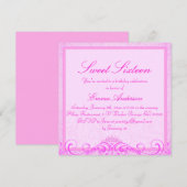 Invitation Sweet sixteen rose Tiara (Devant / Derrière)