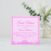 Invitation Sweet sixteen rose Tiara (Debout devant)