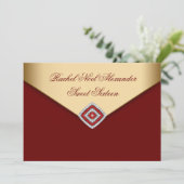 Invitation Sweet sixteen Royal Red Gold (Debout devant)