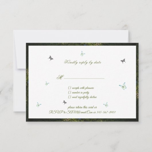 Invitation Sweet sixteen RSVP, forêt enchantée (Dos)