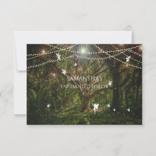 Invitation Sweet sixteen RSVP, Forêt enchantée, Fées