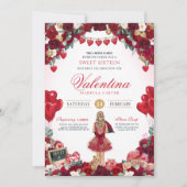 Invitation Sweet sixteen Saint Valentin 16e fête d'anniversai (Devant)