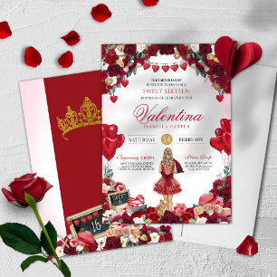 Invitation Sweet sixteen Saint Valentin 16e fête d'anniversai