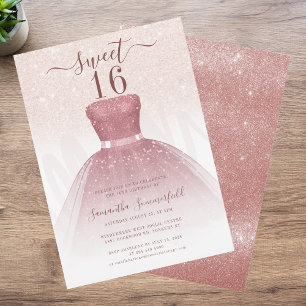 Invitation Sweet sixteen Script 16e fête d'anniversaire