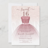 Invitation Sweet sixteen Script 16e fête d'anniversaire (Devant)