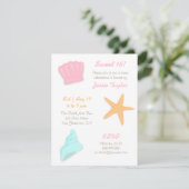 Invitation Sweet sixteen Seashells Beach fête d'anniversaire (Debout devant)