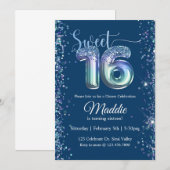 Invitation Sweet sixteen, Seize, parti Ado (Devant / Derrière)