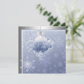 Invitation Sweet sixteen Silver Blue Snowflake (Debout devant)