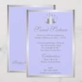 Invitation Sweet sixteen Silver/Blue Tiara Invitation-Cust. (Devant / Derrière)