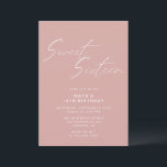 Invitation Sweet sixteen simple | Blush Pink 16e anniversaire<br><div class="desc">Jolies et simplistes invitations à 16ème anniversaire avec titre "Sweet sixteen" texte en caractères de caractères blancs sur un arrière - plan rose vif. L'envers comporte un motif du mot "seize" dans le script de coordination. Le motif latéral inverse, ainsi que la couleur arrière - plan, peuvent être modifiés à...</div>