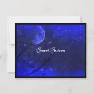 Invitation Sweet Sixteen Soirée Enchantée Noir Violet