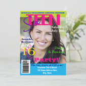 Invitation Sweet sixteen| Style de couverture du magazine| Ph (Debout devant)