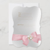 Invitation Sweet sixteen Sweet 16 Bijou perle blanche Bow ros (Dos)