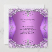 Invitation Sweet sixteen Sweet 16 pourpre Silver Tiara (Dos)