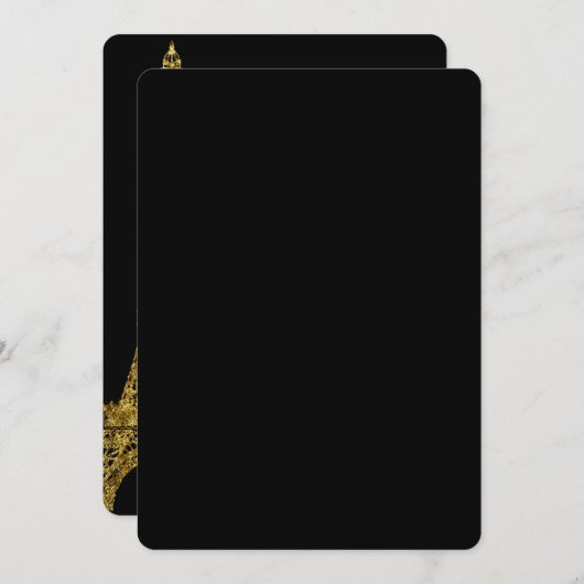 Invitation Sweet sixteen Tour Eiffel Glam Or (Devant / Derrière)