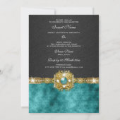 Invitation "sweet sixteen" turquoise noir 16 ans (Dos)