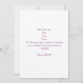 Invitation Sweet sixteen violet et blanc (Dos)