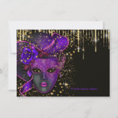 Invitation Sweet sixteen violet et or masquerade (Dos)