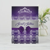 Invitation Sweet sixteen violet étincelle diamant Tiara Bow (Debout devant)