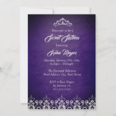 Invitation Sweet sixteen violet étincelle diamant Tiara Bow (Dos)