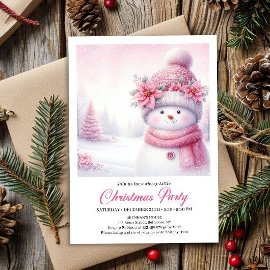 Invitation Sweet Snowy Forest Kids Printable Christmas Invite