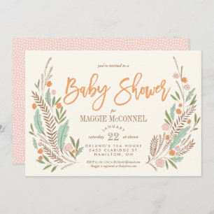 Invitation Sweet Sprigs Baby showers neutres selon le sexe In