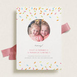 Invitation Sweet Sprinkle Kids Joint Birthday Party Photo<br><div class="desc">Un invitation coloré à la fête,  inspiré des cupcakes,  gâteaux,  beignets de crème glacée et toutes les douceurs,  parfait pour une fête anniversaire de enfant.</div>