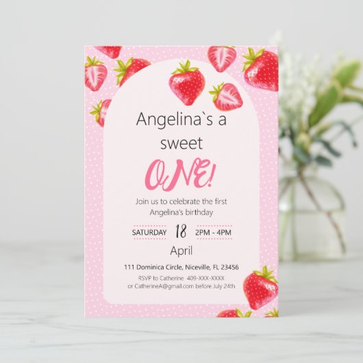 Invitation Sweet Strawberry (Debout devant)