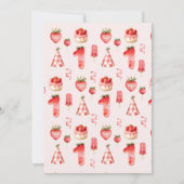 Invitation Sweet Strawberry First Birthday Outfit Clothesline (Dos)