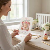 Invitation Sweet Strawberry Photo Card First Birthday