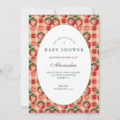 Invitation Sweet Strawberry Picnic Baby Shower (Devant)
