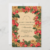 Invitation Sweet Strawberry Storybook Baby Shower (Devant)