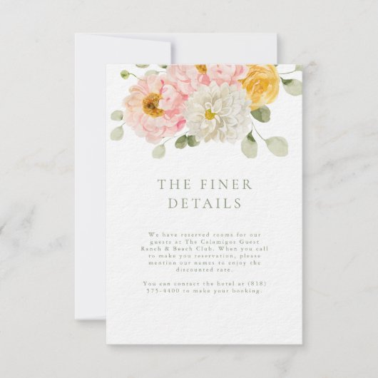 Invitation Sweet Summer Garden Détails Mariage Enclôture (Devant)