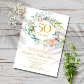 Invitation Sweet Summer Roses Garland 50e anniversaire
