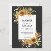 Invitation Sweet Sunflowers Rustic Elegant QR Code Wedding (Devant)