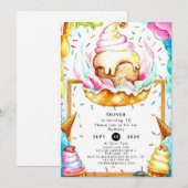 Invitation Sweet sur mesure crème glacée magique Anniversaire (Devant / Derrière)