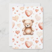 Invitation Sweet Teddy Bear Baby shower de ballon coeur (Dos)