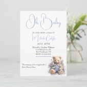 Invitation Sweet Teddy Bear Baby shower garçon (Debout devant)