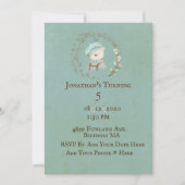 Invitation Sweet Teddy Bear Overalls Nom du Casquette Personn (Devant)