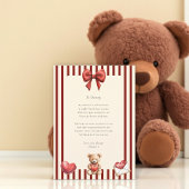 Invitation Sweet Teddy Bear Valentine Love Letter Poem card