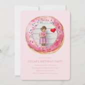 Invitation Sweet Time Pastel Pink Donut Anniversaire (Devant)
