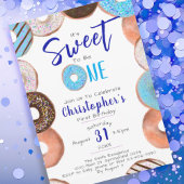 Invitation Sweet To Be One Donut Blue Boy 1ère fête d'anniver