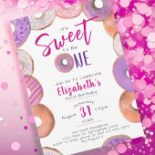 Invitation Sweet To Be One Donut Rose Girl 1er anniversaire