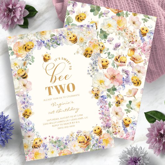Invitation Sweet To Bee Deux Anniversaire