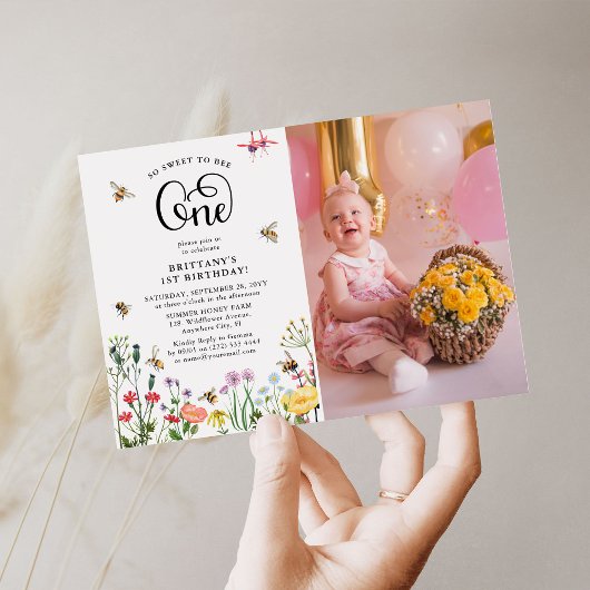 Invitation 'Sweet to Bee' Fleur sauvage & BumbleBee 1er anniv