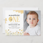 Invitation Sweet to Bee One Bee 1st Birthday Photo (Devant)