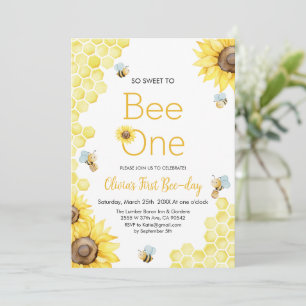 Invitation Sweet To Bee One First Bee Day Anniversaire