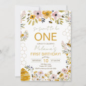 Invitation Sweet to Bee One First Birthday Invite (Devant)