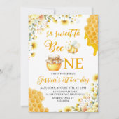 Invitation Sweet to Bee One First Birthday Invite (Devant)